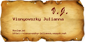 Visnyovszky Julianna névjegykártya